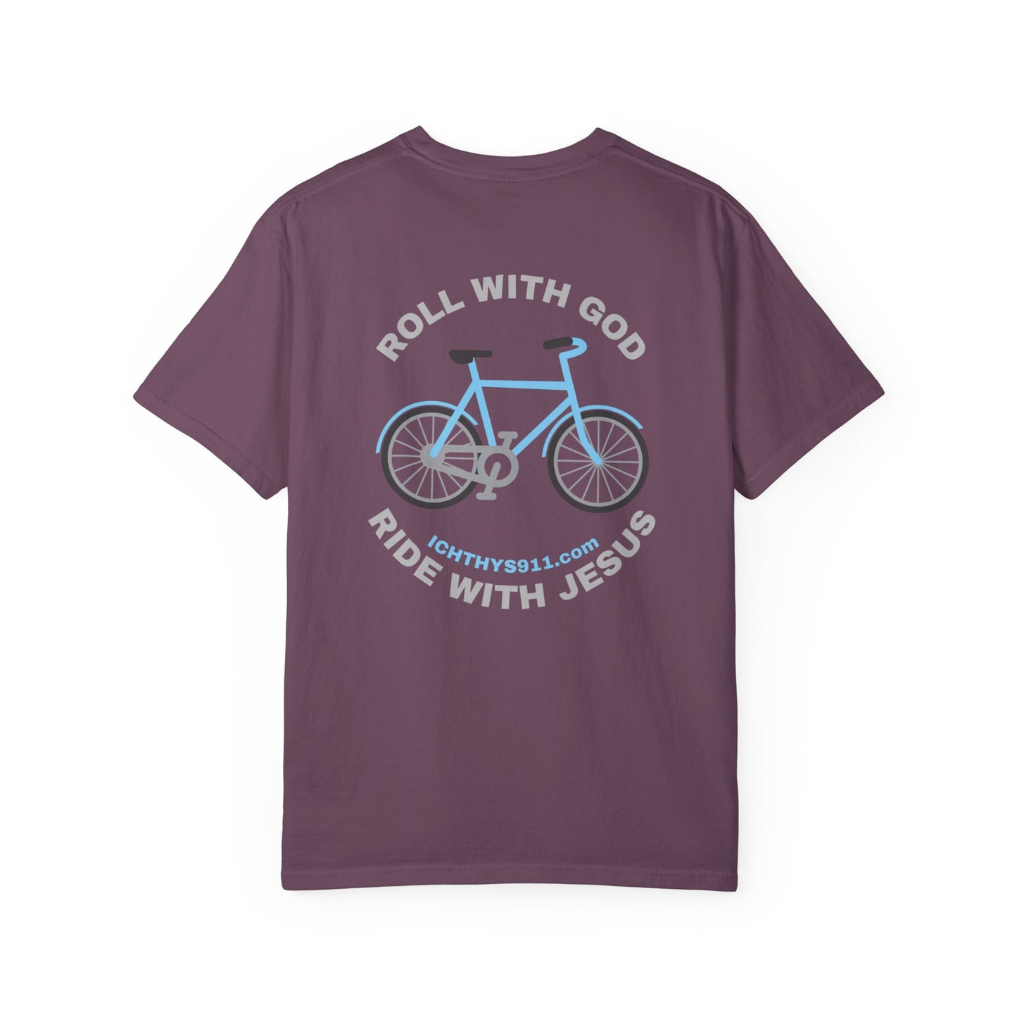 "Roll With God Ride With Jesus" - Silver Font - Unisex T- Shirt - Medium Weight 100% Cotton - Summer T - Men T- Shirt - Women T-Shirt - Christian T-Shirt - ICHTHYS 911