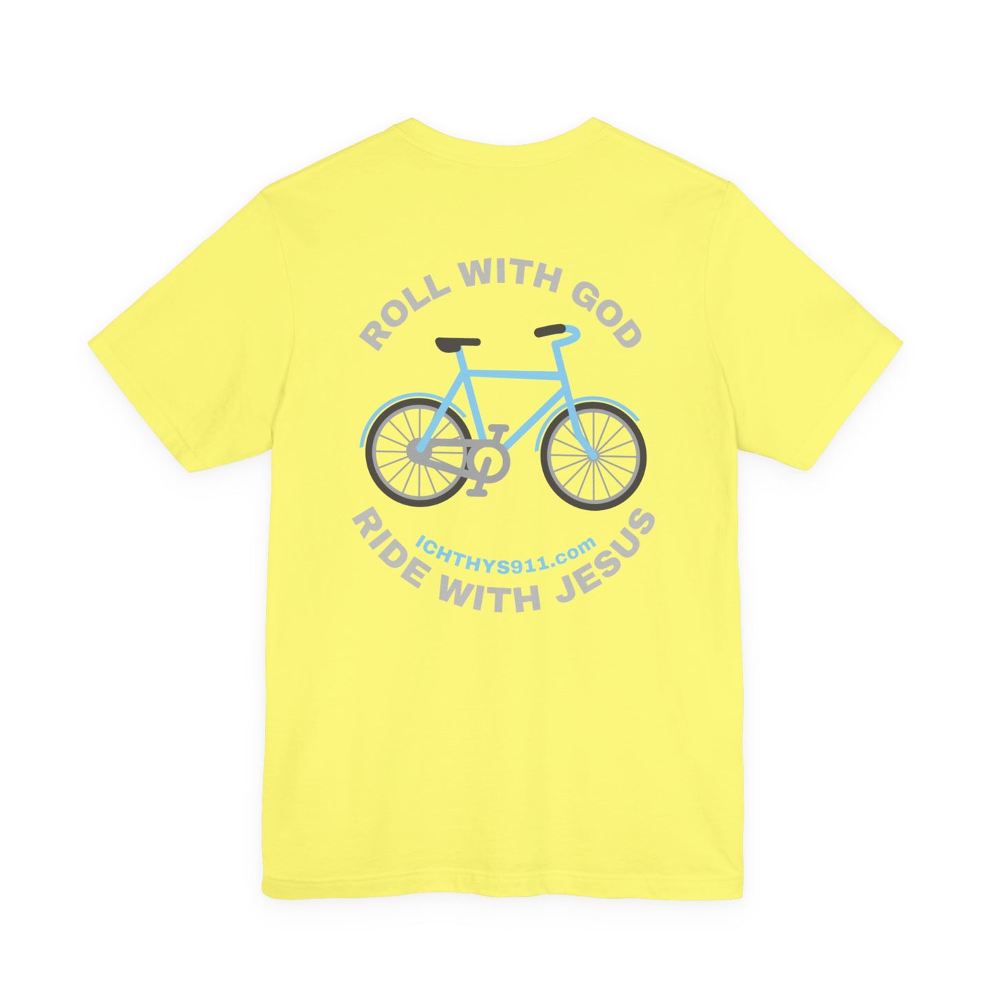 Roll With God Ride With Jesus - Silver Font - Unisex T- Shirt - Lightweight 100% Cotton - Summer T - Arm Form Fitting - Men T- Shirt - Women T-Shirt - Christian T-Shirt - ICHTHYS 911