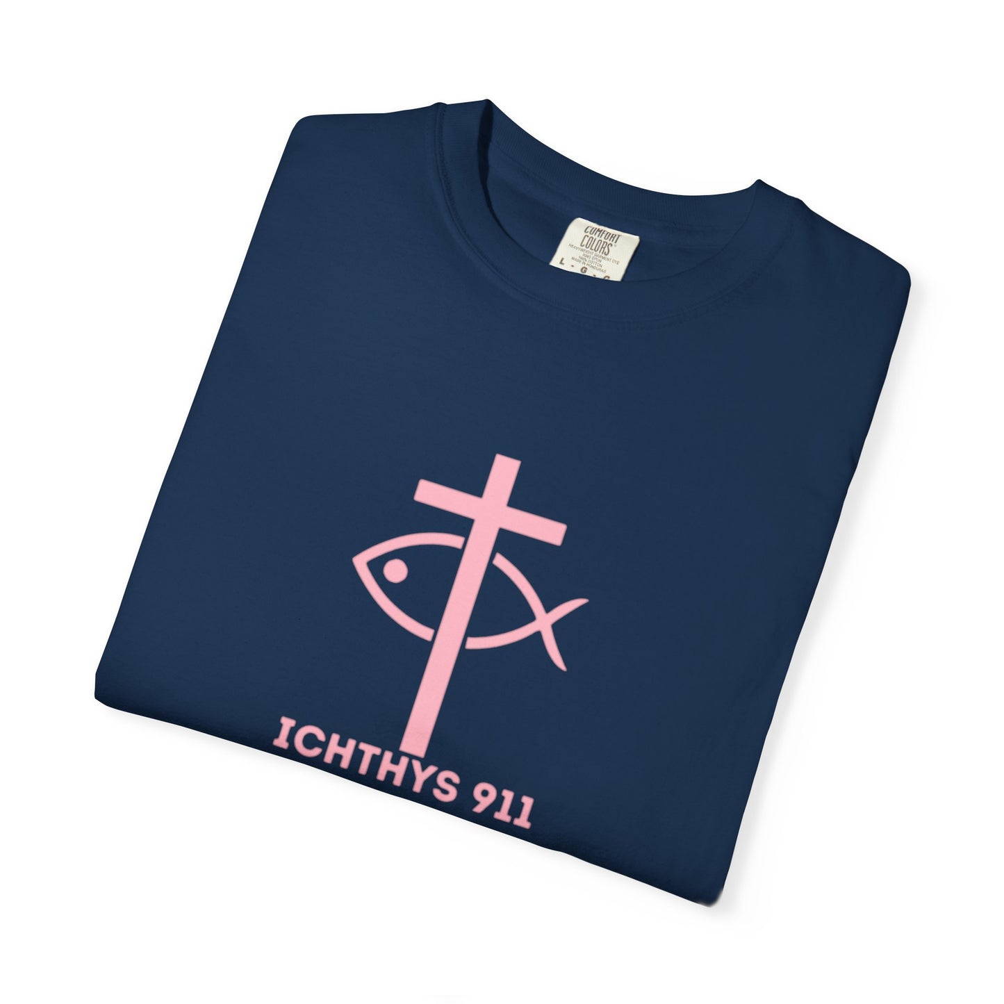 13th Disciple Collection - Christian Streetwear T-Shirt – Jesus Gym & Faith Fashion, Unisex Garment-Dyed T-Shirt Soft Pink Font - Men T-Shirt, Women T-shirt, ICHTHYS 911