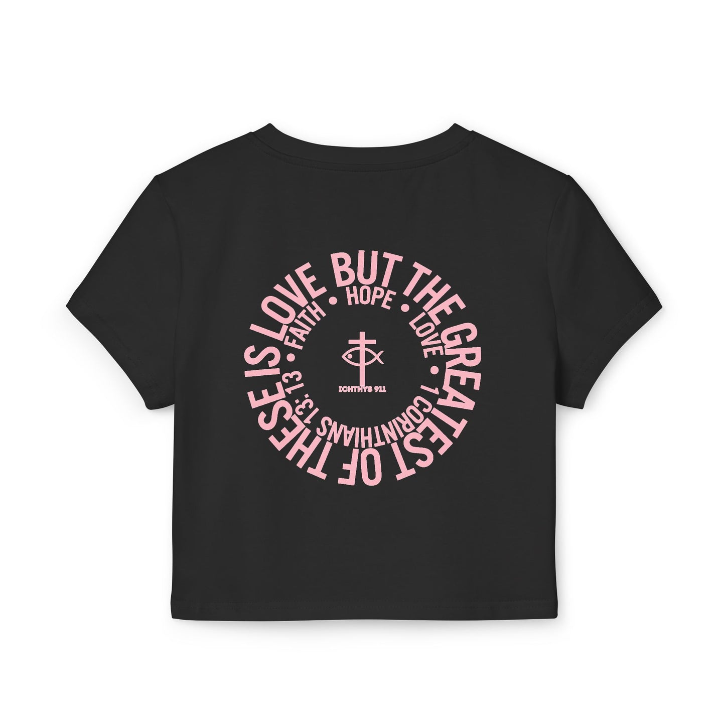 Faith Hope Love Women's Baby Tee - Inspirational Graphic Crop Top